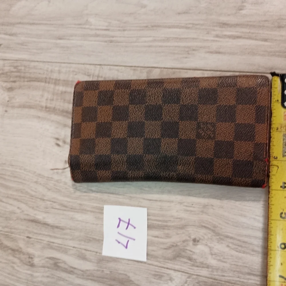Authentic Louis Vuitton Damier Ebene Brazza Long Wallet